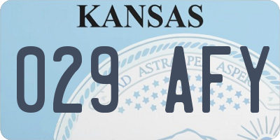 KS license plate 029AFY