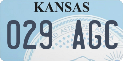KS license plate 029AGC