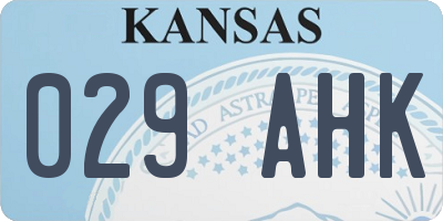 KS license plate 029AHK