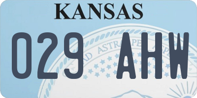 KS license plate 029AHW