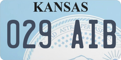 KS license plate 029AIB