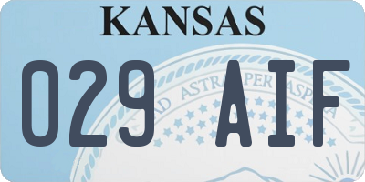 KS license plate 029AIF