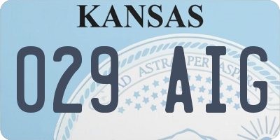 KS license plate 029AIG