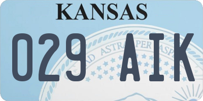 KS license plate 029AIK