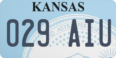 KS license plate 029AIU
