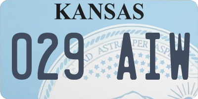 KS license plate 029AIW