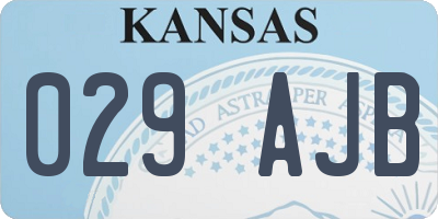 KS license plate 029AJB