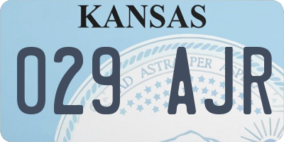 KS license plate 029AJR