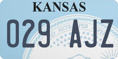 KS license plate 029AJZ