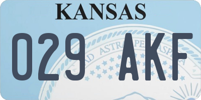 KS license plate 029AKF