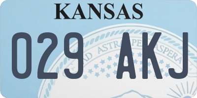 KS license plate 029AKJ