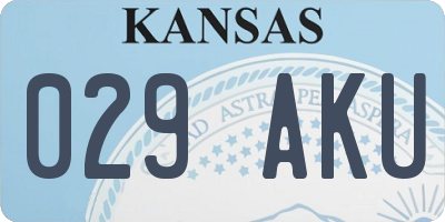 KS license plate 029AKU