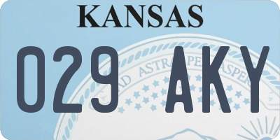 KS license plate 029AKY