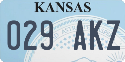 KS license plate 029AKZ