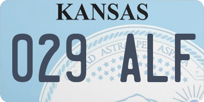 KS license plate 029ALF