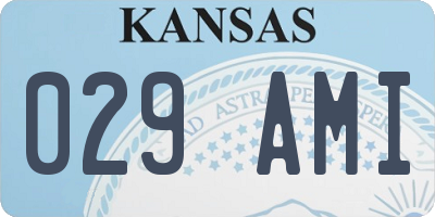 KS license plate 029AMI