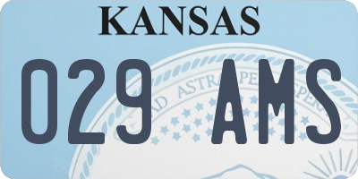 KS license plate 029AMS