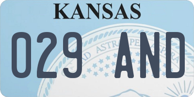 KS license plate 029AND