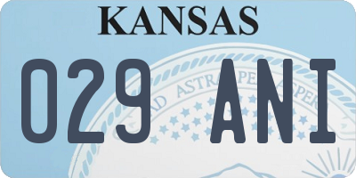 KS license plate 029ANI