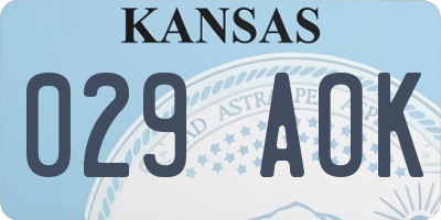 KS license plate 029AOK