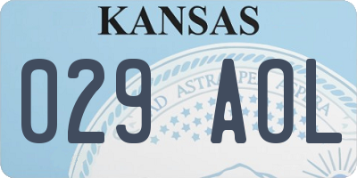 KS license plate 029AOL