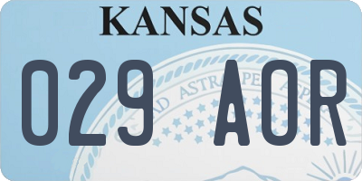 KS license plate 029AOR