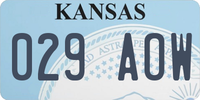 KS license plate 029AOW