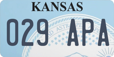 KS license plate 029APA