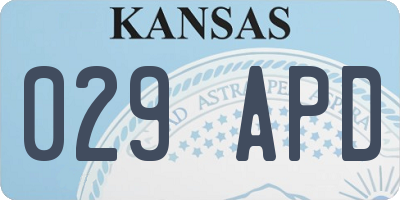 KS license plate 029APD