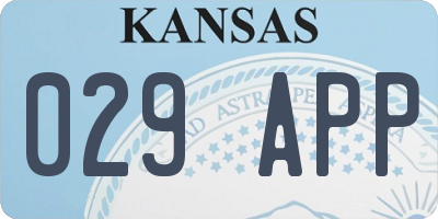 KS license plate 029APP