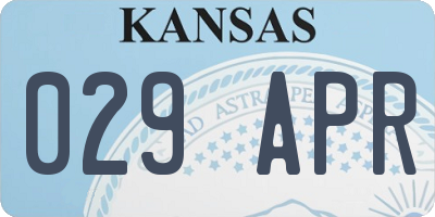 KS license plate 029APR