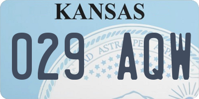 KS license plate 029AQW