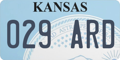 KS license plate 029ARD