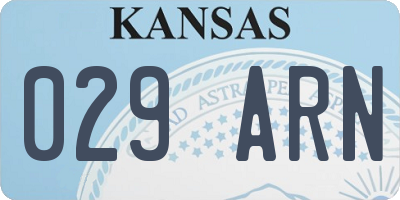 KS license plate 029ARN