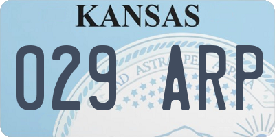 KS license plate 029ARP
