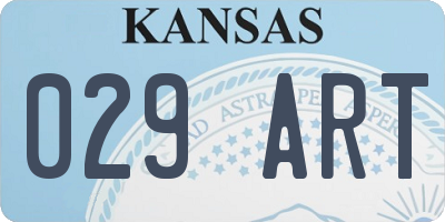 KS license plate 029ART