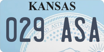KS license plate 029ASA