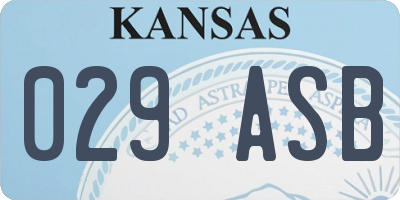 KS license plate 029ASB