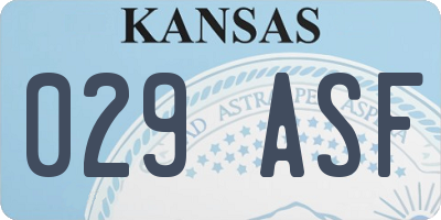 KS license plate 029ASF