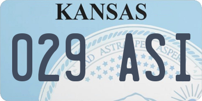 KS license plate 029ASI
