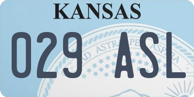 KS license plate 029ASL