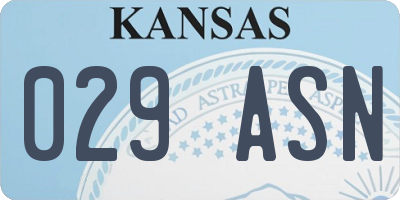 KS license plate 029ASN