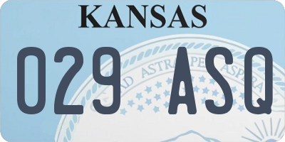 KS license plate 029ASQ