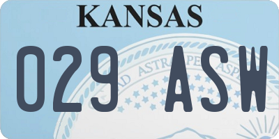 KS license plate 029ASW