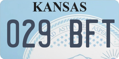 KS license plate 029BFT