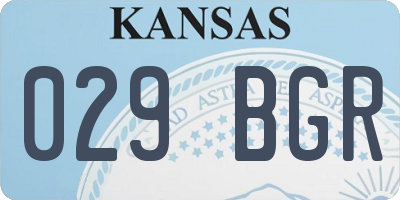 KS license plate 029BGR