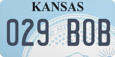 KS license plate 029BOB