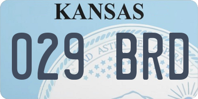 KS license plate 029BRD