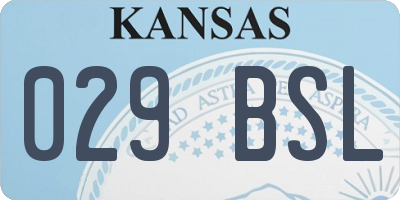 KS license plate 029BSL