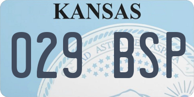 KS license plate 029BSP